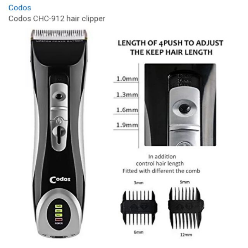 セール特価 Codos Rechargable  Codos Professional Hair Barber Hair Clipper –  Electric Trimmer Clipper Trimmer Grooming Kit Cordless (CHC-912) 
